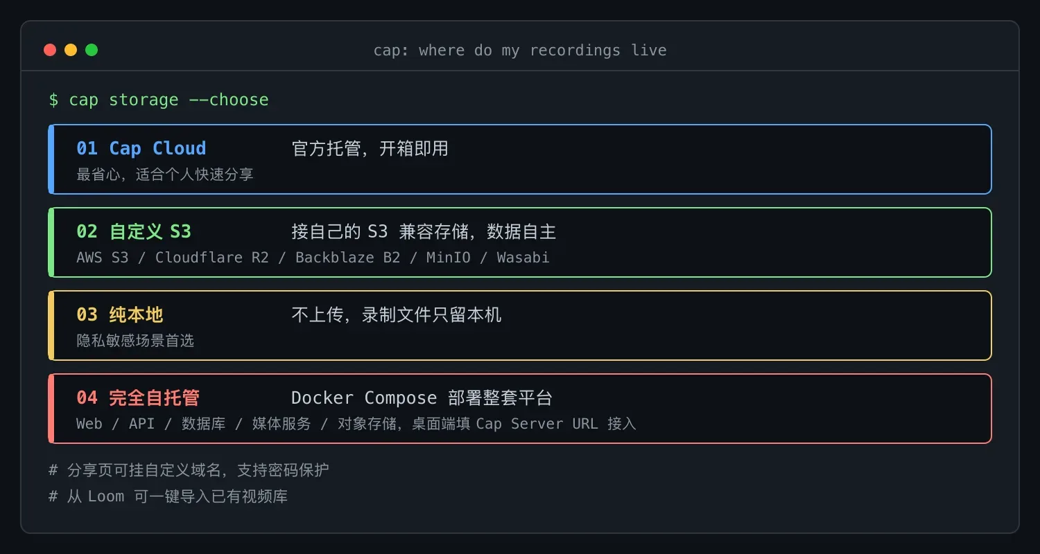 Cap 四种存储方式示意图