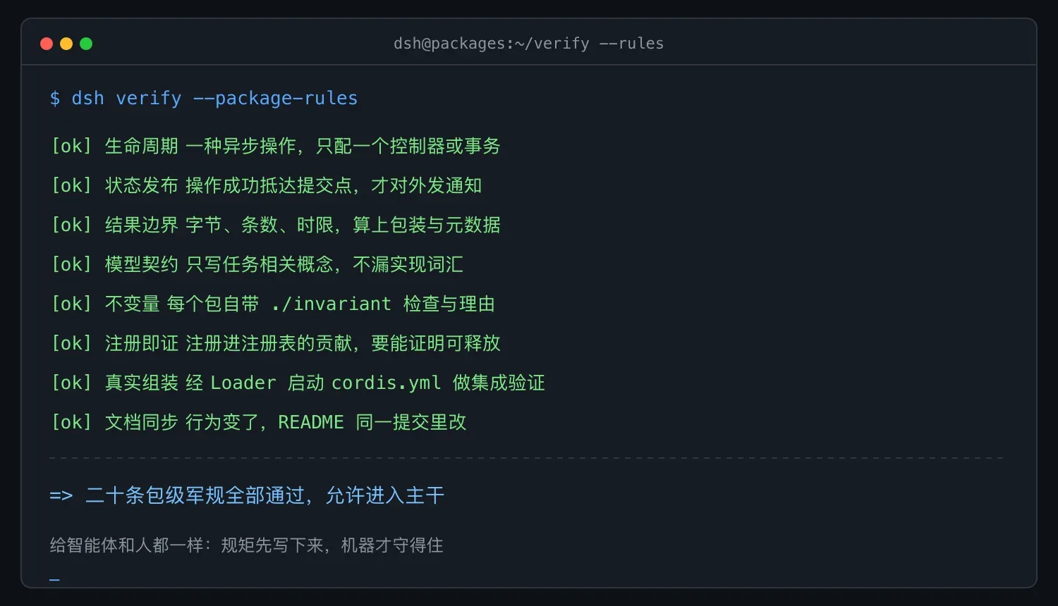 包级规则验证清单