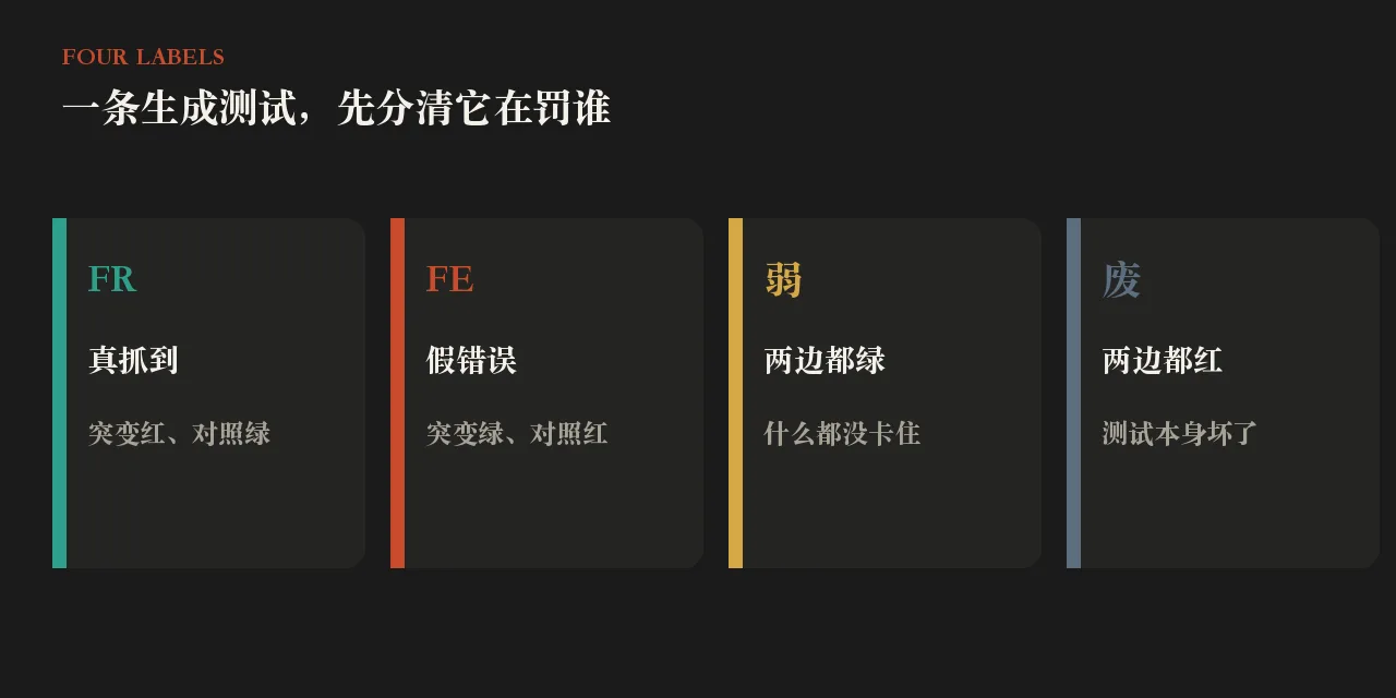 当大模型给合并请求补测试,红灯先别信