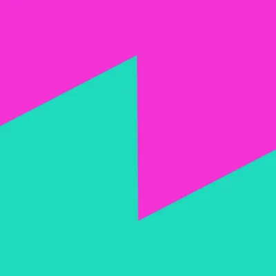 Tone.js 的品牌 logo:粉绿撞色的波形折线