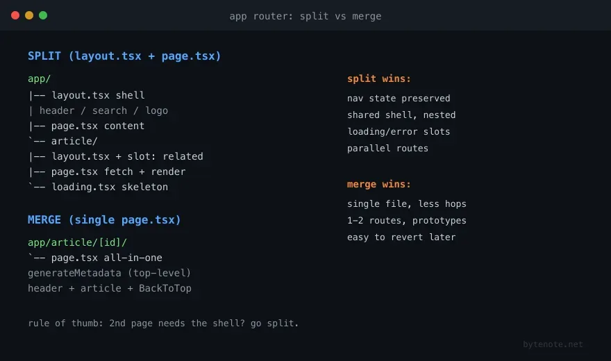 Next.js 文章页实战:布局与页面该分还是合