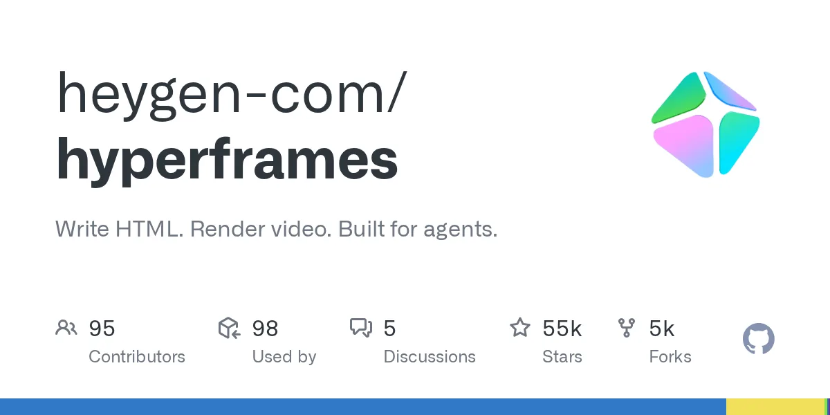 写 HTML 就能渲染视频:HeyGen 开源 5.5 万星 agent 框架