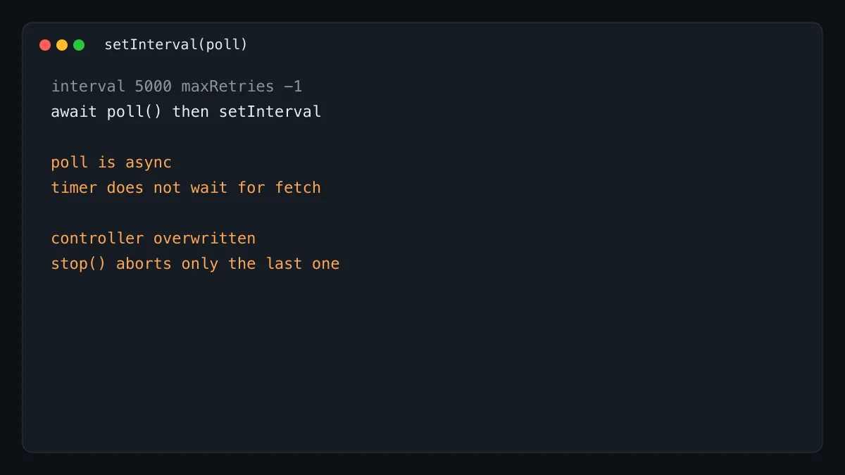 setInterval 轮询会叠上一次请求