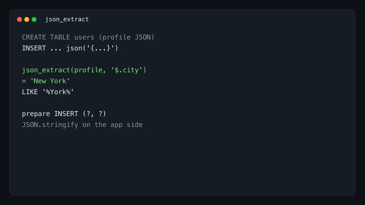 D1 里用 json_extract 做模糊查