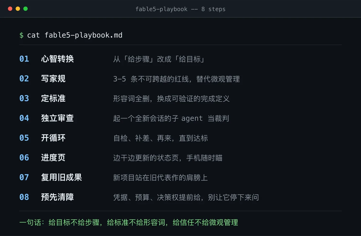 Fable 5 八步提示词工作流
