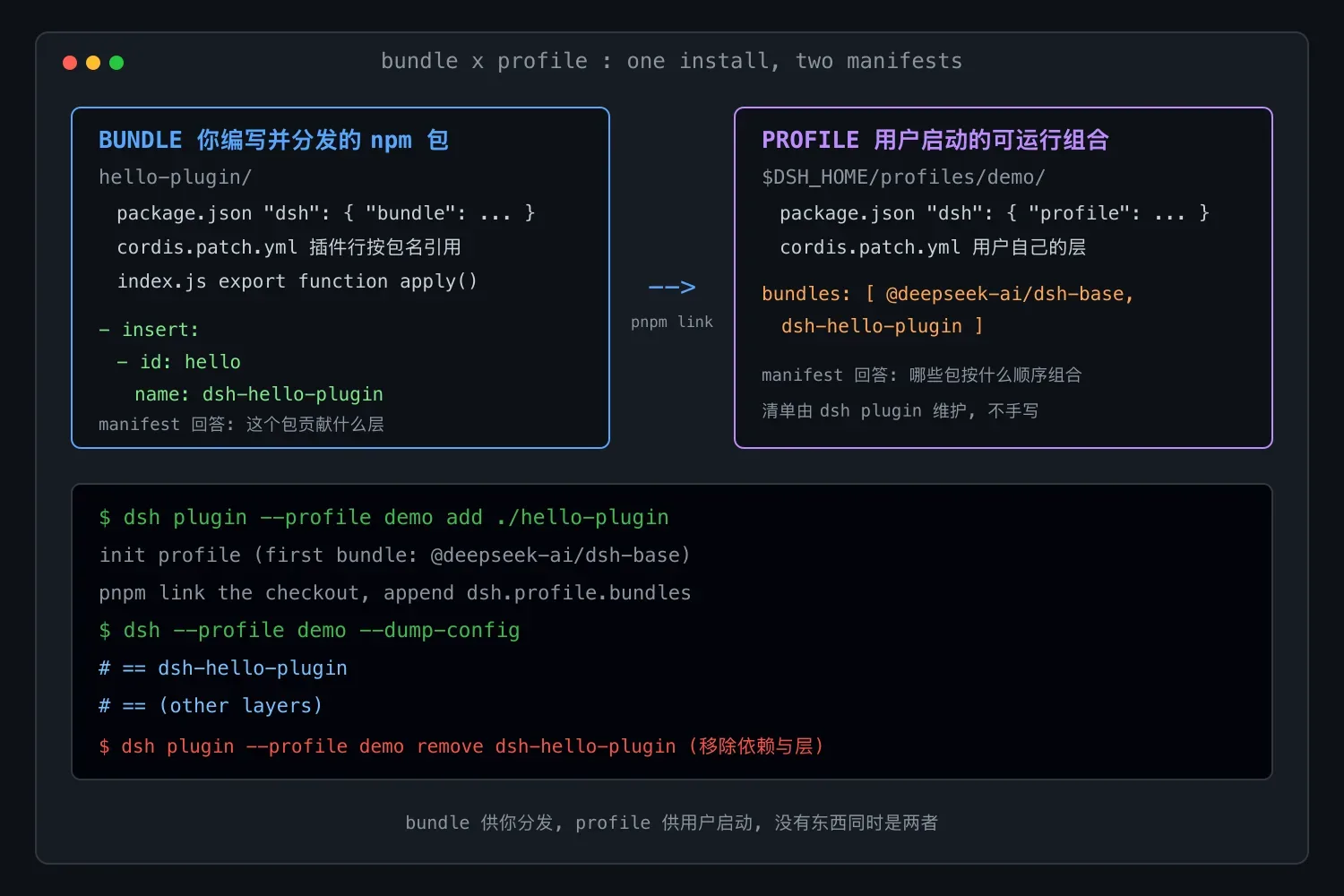 dsh 插件分发:打包 bundle,装进 profile