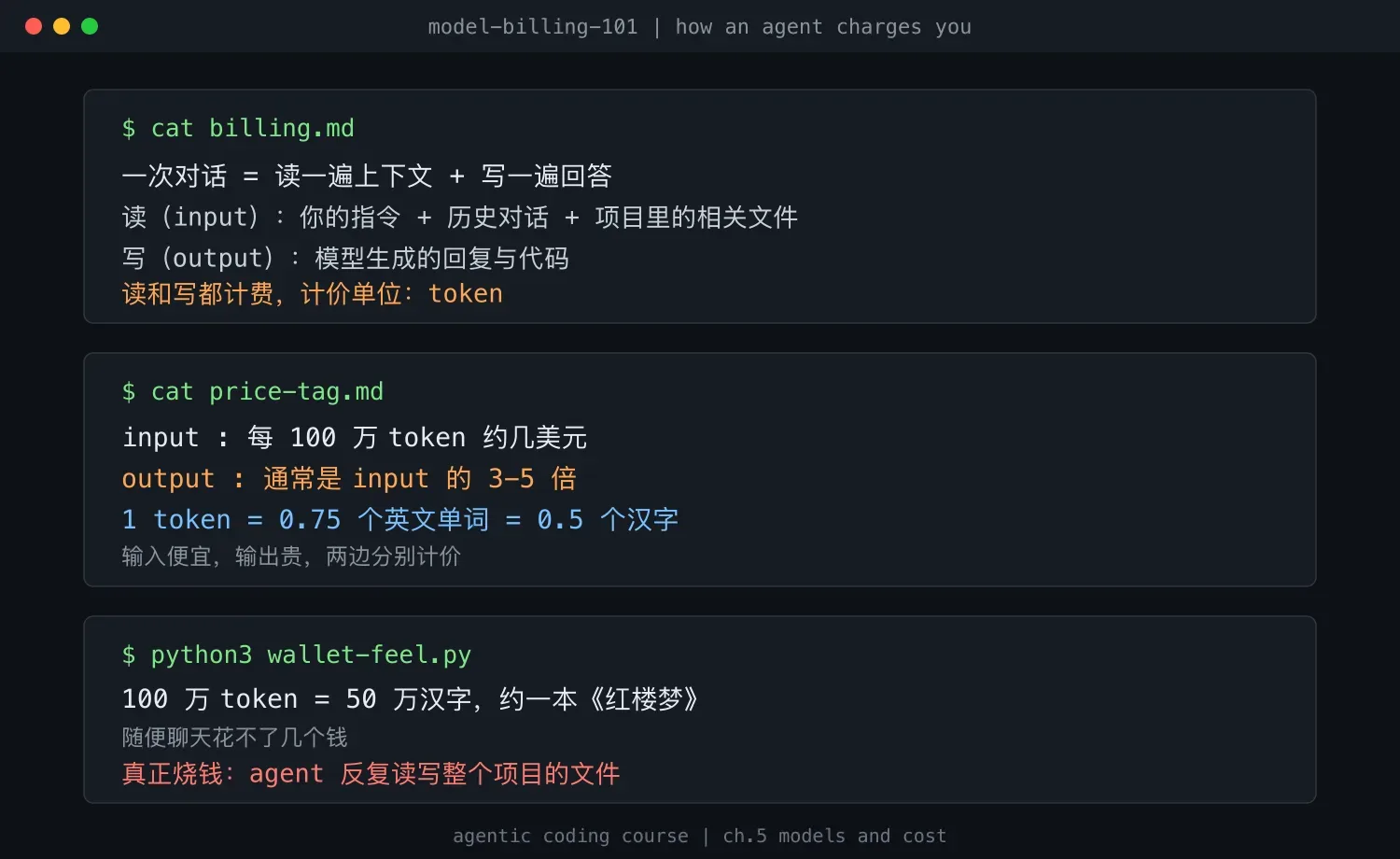 Agent 的计费原理:读和写都按 token 计费,输出比输入贵 3 到 5 倍