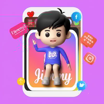 社交媒体相框3D角色设计